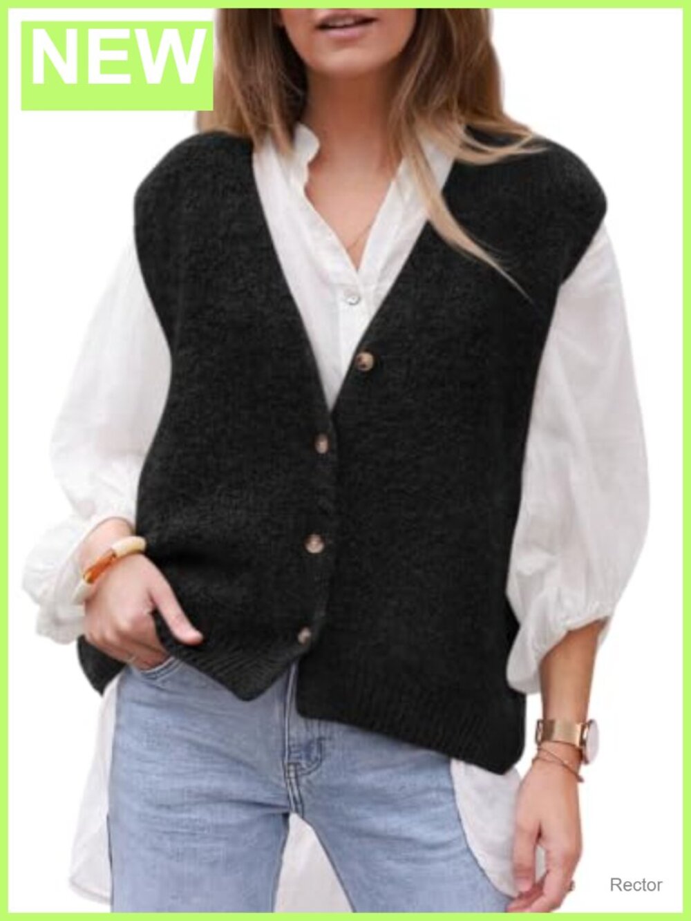 PRETTYGARDEN Womens Sleeveless V-Neck Button Down Sweater Vest Knit Top